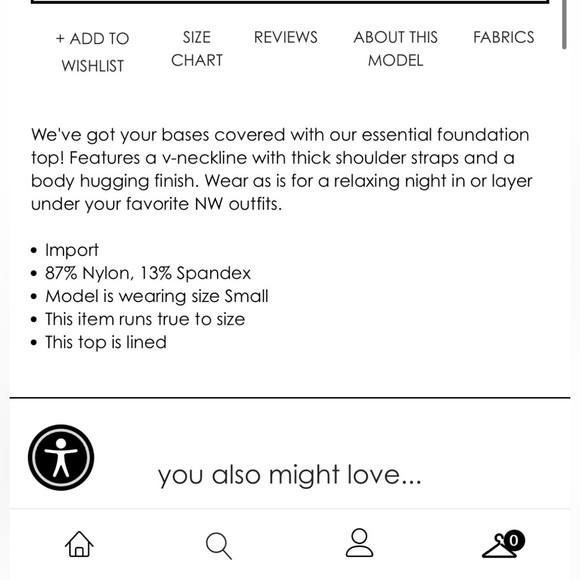 Naked Wardrobe V Neck Foundation Top Bra - Great for layering sheer outfits - Picture 5 of 15